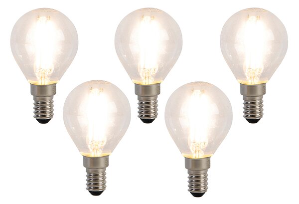 Set od 5 E14 LED žarulja s filamentom P45 4W 470 lm 2700K