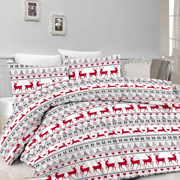 Flanel posteljina DEER DREAMS bijela Dimenzije posteljine: 2 kom 70 x 90 cm | 200 x 220 cm