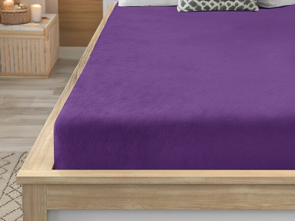 Plahta mikropliš SOFT 90x200 cm tamno ljubičasta