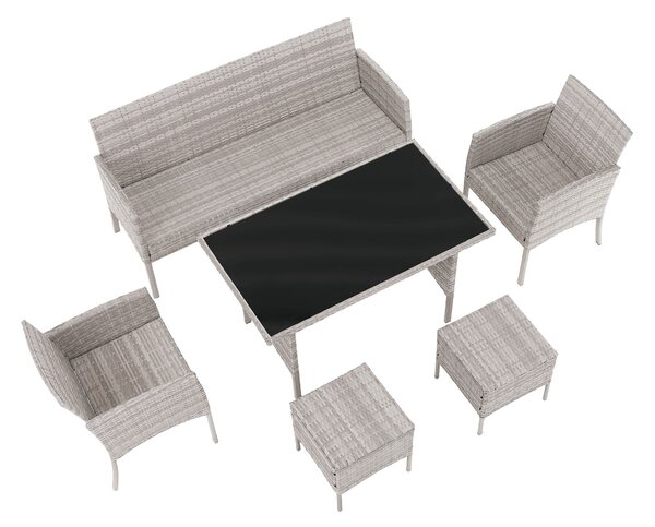 Vrtni set od ratana LELON (svijetlosiva) (za 4 do 6 osoba)