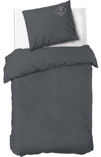 Pamučna posteljina PLAIN BEAUTY tamno siva Dimenzije posteljine: 60 x 70 cm | 140 x 220 cm