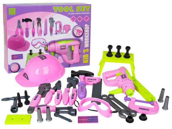 Dječji set alata s kacigom, 39 dijelova