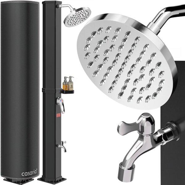 Solarni tuš s poklopcem HAVANA, 35 l, crni Casaria