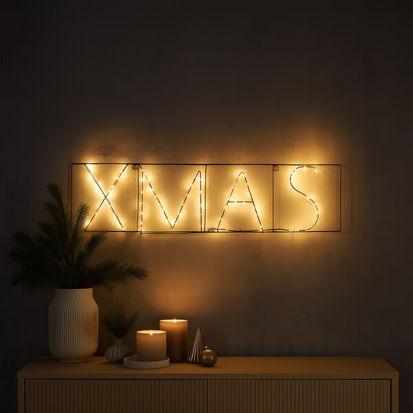Božićna zidna svjetiljka crna XMAS uklj. LED s mjeračem vremena IP44 - Yoro