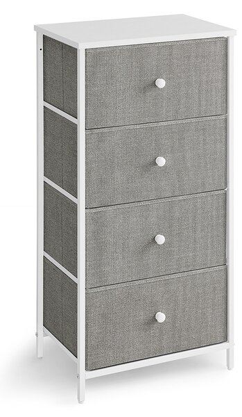 Komoda s ladicama HESTO 45x91,7 cm, bijela/siva
