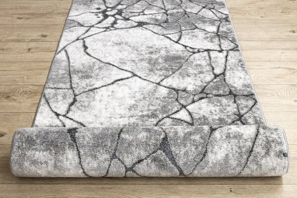 Pločnik moderna COZY 8873 Cracks Puknuti beton - Strukturne, dvije razine flora tamno Siva