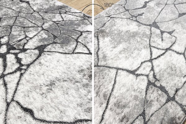 Pločnik moderna COZY 8873 Cracks Puknuti beton - Strukturne, dvije razine flora tamno Siva