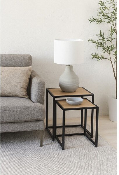 Pomoćni stolići u setu 2 kom u dekoru hrasta 38x38 cm Noah – Bonami Essentials