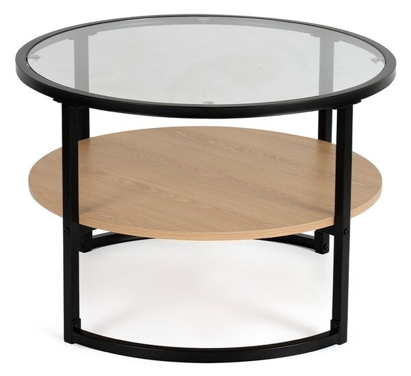 Crni/u prirodnoj boji okrugao stolić za kavu u dekoru hrasta ø 68 cm Zanu – Bonami Essentials