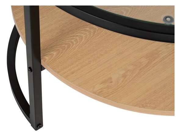 Crni/u prirodnoj boji okrugao stolić za kavu u dekoru hrasta ø 68 cm Zanu – Bonami Essentials