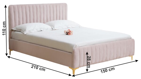 Zondo.hr Bračni krevet 140 cm Karilla (ružičasta) (s podnicom). 1017199