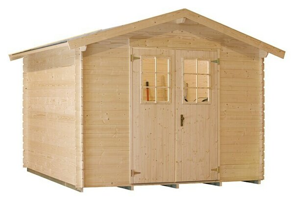 Kiehnholz Vrtna kućica Kopenhagen 3 (Vanjska dimenzija uklj. krovni prevjes (Š x D): 310 x 293 cm, Drvo, Natur)