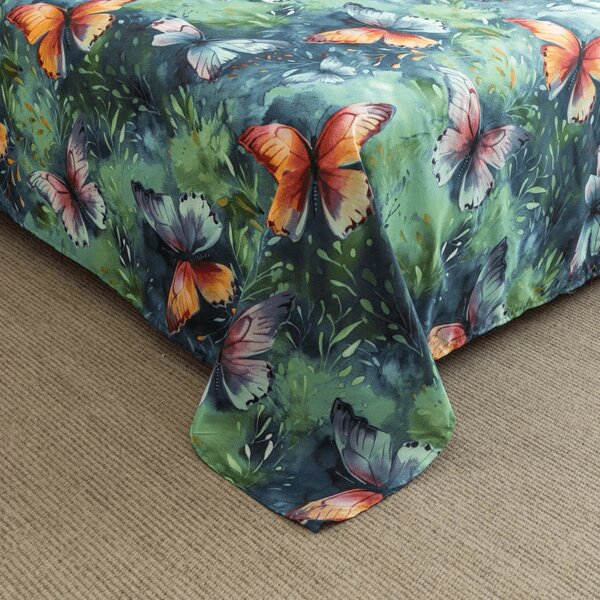 Plahta od mikrovlakana 140x240 cm i Jastučnica 50x70 cm COLORFUL BUTTERFLY, šareno