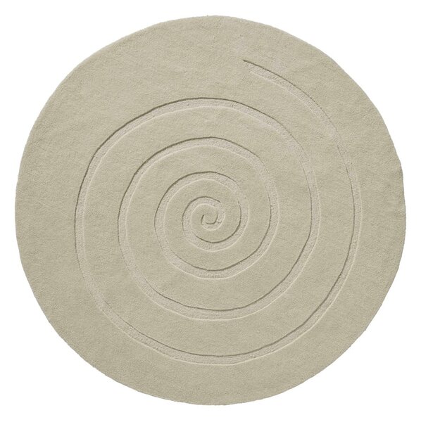 Kremasto bijeli vuneni tepih Think Rugs Spiral, ⌀ 140 cm