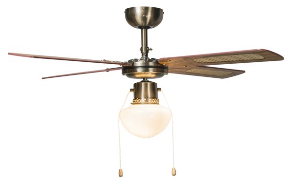 Industrijski stropni ventilator s lampom drvo od 100 cm - Vjetar