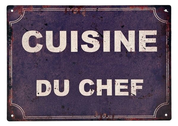 Metalni/stakleni ukrasni znak 30x21 cm Cuisine Du Chef – Antic Line