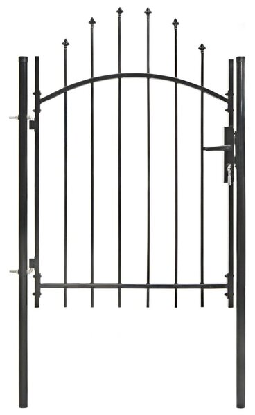 Vrtna vrata za ogradu čelična 1 x 1,75 m crna