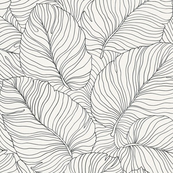 Bijela flis tapeta lišće A50901 | Ljepilo besplatno