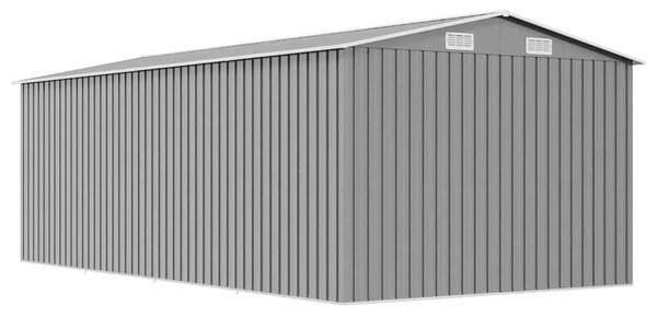 Vrtna kućica - Vrtno spremište 257 x 489 x 181 cm metalno sivo - Siva 257 x 489 x 181 cm