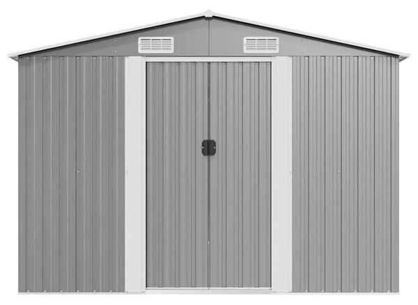 Vrtna kućica - Vrtno spremište 257 x 489 x 181 cm metalno sivo - Siva 257 x 489 x 181 cm