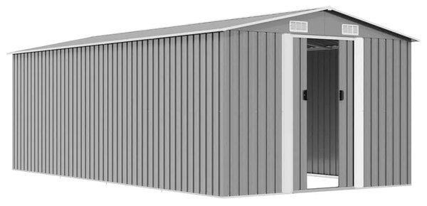 Vrtna kućica - Vrtno spremište 257 x 489 x 181 cm metalno sivo - Siva 257 x 489 x 181 cm