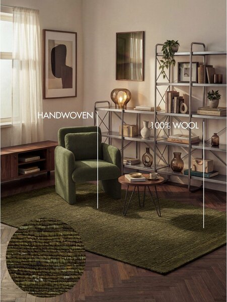 Tamno zeleni ručno rađen vunen tepih 120x170 cm Bexley Woolwich – Ted Baker