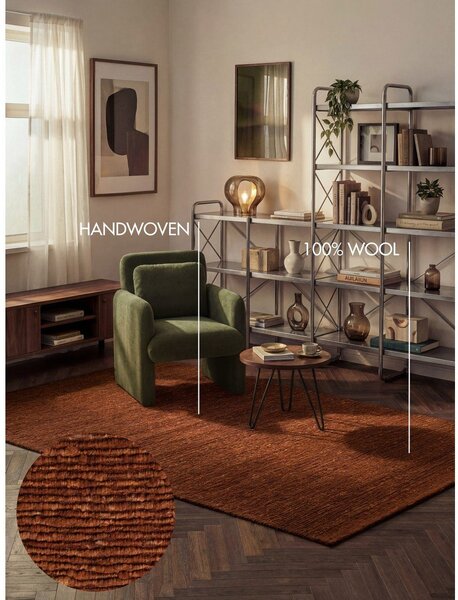 Smeđi ručno rađen vunen tepih 80x150 cm Bexley Woolwich – Ted Baker