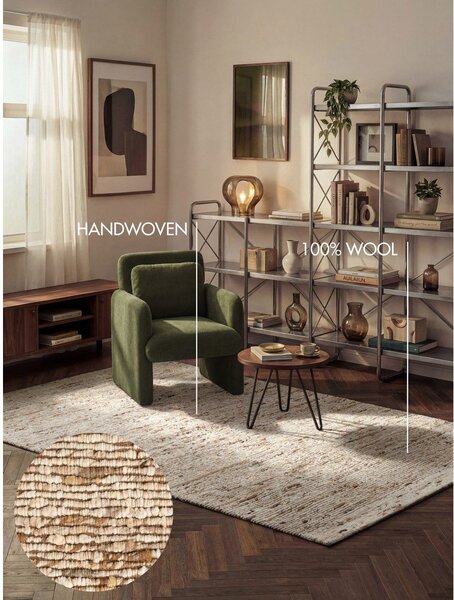 Bež ručno rađen vunen tepih 80x150 cm Bexley Woolwich – Ted Baker