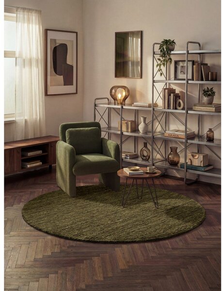 Tamno zeleni ručno rađen vunen okrugao tepih ø 160 cm Bexley Woolwich – Ted Baker