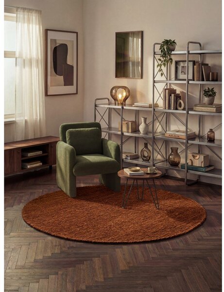 Smeđi ručno rađen vunen okrugao tepih ø 160 cm Bexley Woolwich – Ted Baker