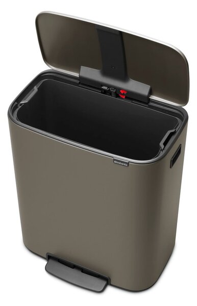 Siva željezna kanta za smeće s pedalom 60 l Bo – Brabantia