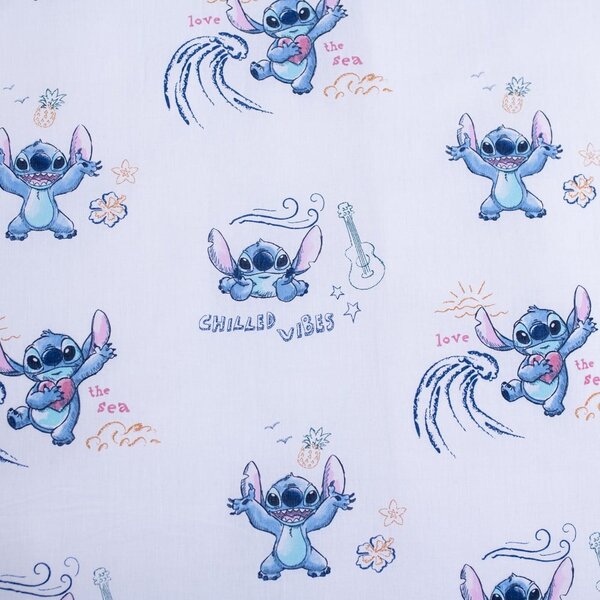 Plava pamučna dječja posteljina za krevet za jednu osobu 140x200 cm Lilo and Stitch "Wave" – Jerry Fabrics