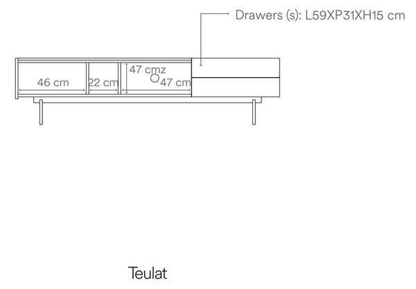 Bež/u prirodnoj boji TV komoda u dekoru hrasta 180x45 cm Otto – Teulat