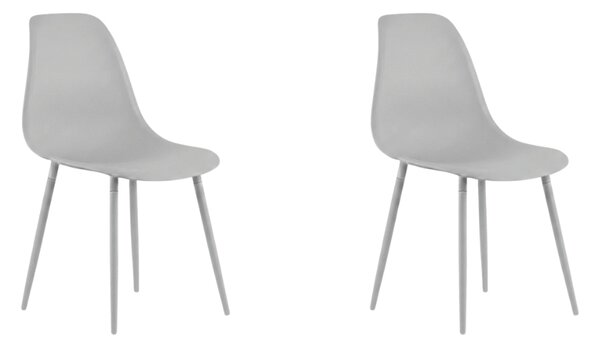 Set 2 kom plastičnih stolica OSAKA, svijetlo siva
