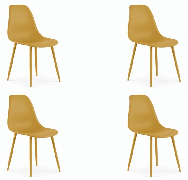 Set 4 kom plastičnih stolica OSAKA, boja senfa