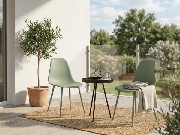 Set 2 kom plastičnih stolica OSAKA, svijetlo zelena