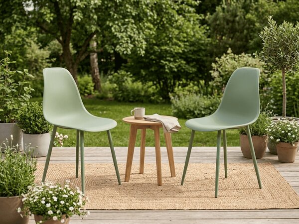 Set 2 kom plastičnih stolica OSAKA, svijetlo zelena