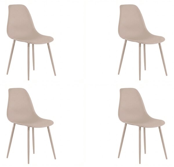 Set 4 kom plastičnih stolica OSAKA, bež