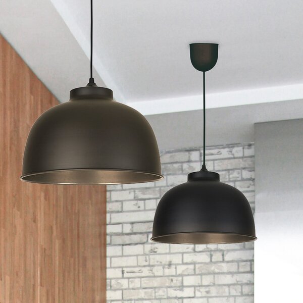 COREP Lampa za viseće stropne svjetiljke Dock, mat crna, Ø 31 cm, metal, prigušiva, Crno, Dnevni boravak/blagovaonica, Metal