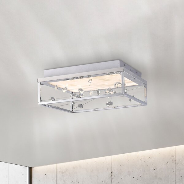 Paul Neuhaus SKINA LED stropna svjetiljka, krom, 40 cm, CCT, prigušiva, daljinski upravljač, prigušiva, Krom, Dnevni boravak/blagovaonica, Metal