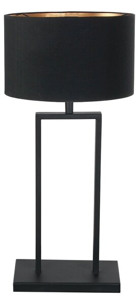Steinhauer Stang 3984ZW stolna lampa, crna/crna i zlatni čintz, 55 cm, prigušiva, Crno, Dnevni boravak/blagovaonica, Tkanina / tekstil
