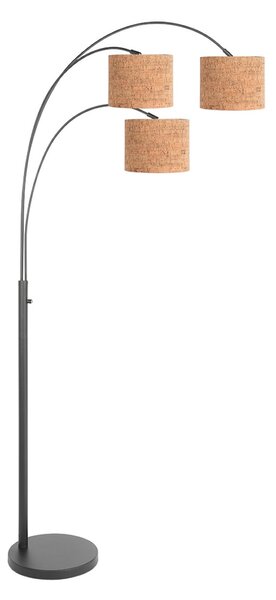 Steinhauer Podna lampa Sparkled Light, crno/smeđa, 180 cm, pluto, 3 žarulje., Smeđa / hrđa, Dnevni boravak/blagovaonica, Ostalo