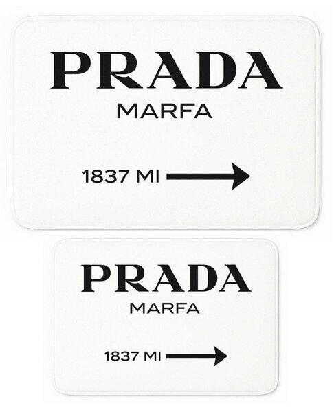 Bijele od samta kupaonske prostirke u setu 2 kom 60x100 cm Prada – Mila Home