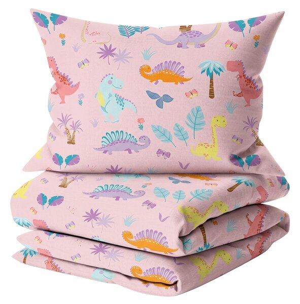 Set dječje posteljine od mikrovlakana DINO ISLAND u boji + jastučnica 50 x 70 cm BESPLATNO