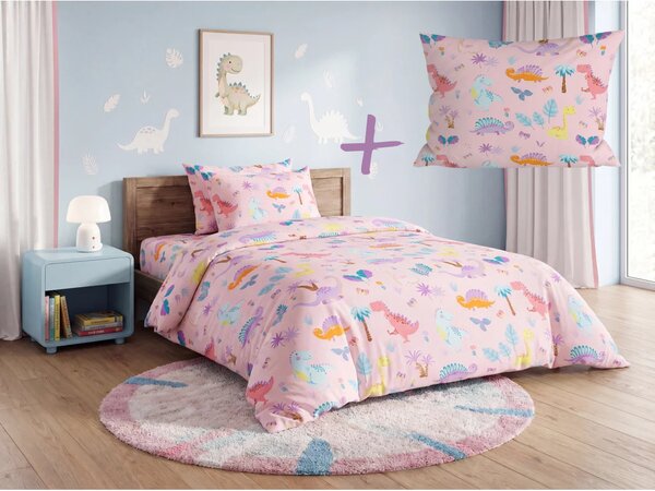 Set dječje posteljine od mikrovlakana DINO ISLAND u boji + jastučnica 50 x 70 cm BESPLATNO