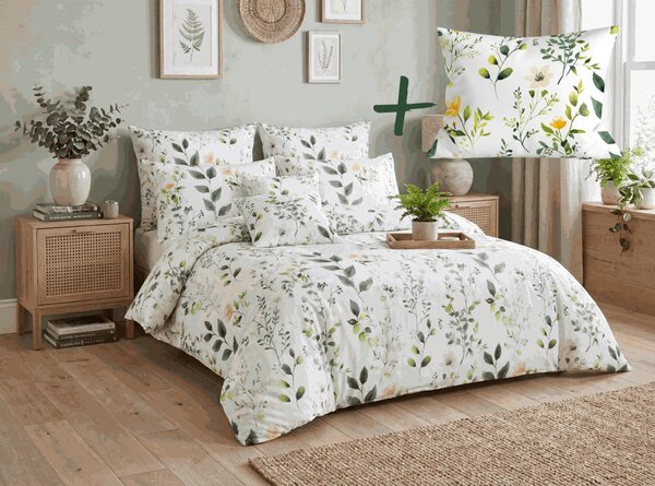Sada posteljine od mikrovlakana FLORAMA bijelo + jastučnica 50 x 70 cm BESPLATNO