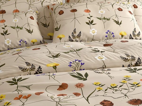 Set posteljine od mikrovlakana HERBAR bež + jastučnica 50 x 70 cm BESPLATNO