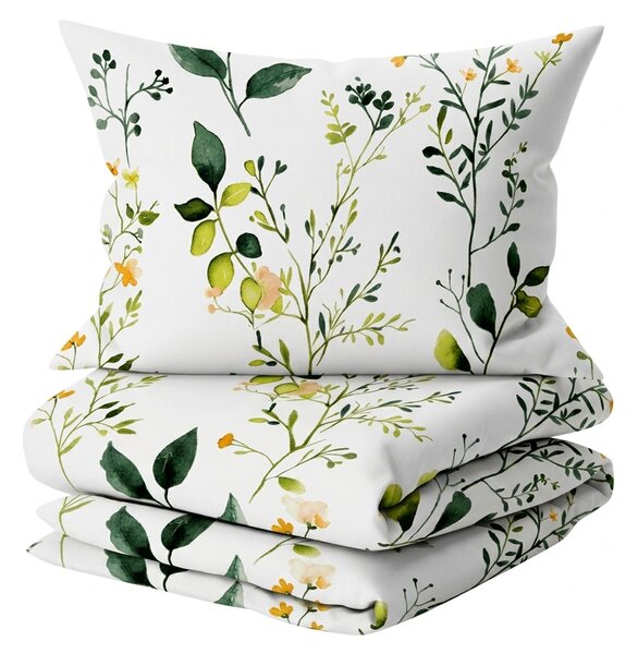 Komplet posteljine od mikrovlakana FLORAMA bijela + Navlaka za jastuk 45 x 45 cm BESPLATNO