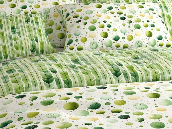 Set posteljina od polipamuka GREEN TREES POLY zelene + Jastučnica 50 x 70 cm BESPLATNO
