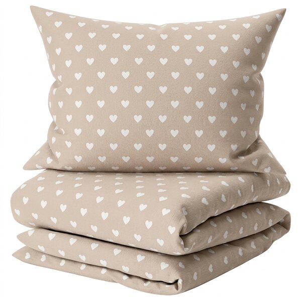 Set posteljine od polipamuka HEARTILO POLY bež + jastučnica 50 x 70 cm BESPLATNO